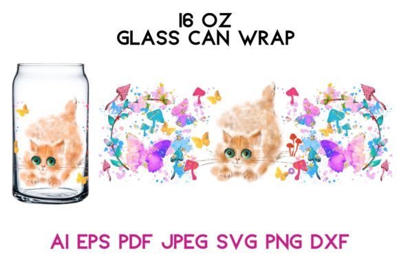 16 Oz Glass Cute Cat Embroidery Design Review