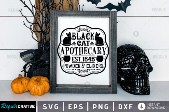 Black Cat Apothecary Est1645 Svg Design Review