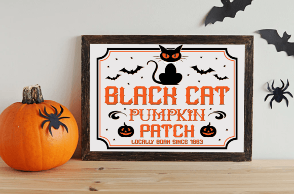 Black Cat Pumpkin Patch Halloween Svg Review