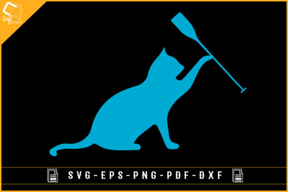 Rowing Cat Silhouette Vector Review