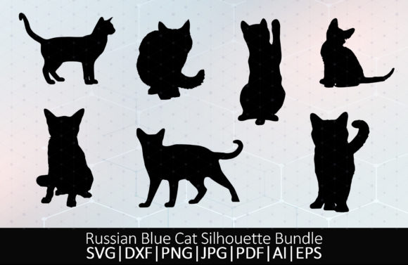 Russian Blue Cat Silhouette Bundle SVG Review